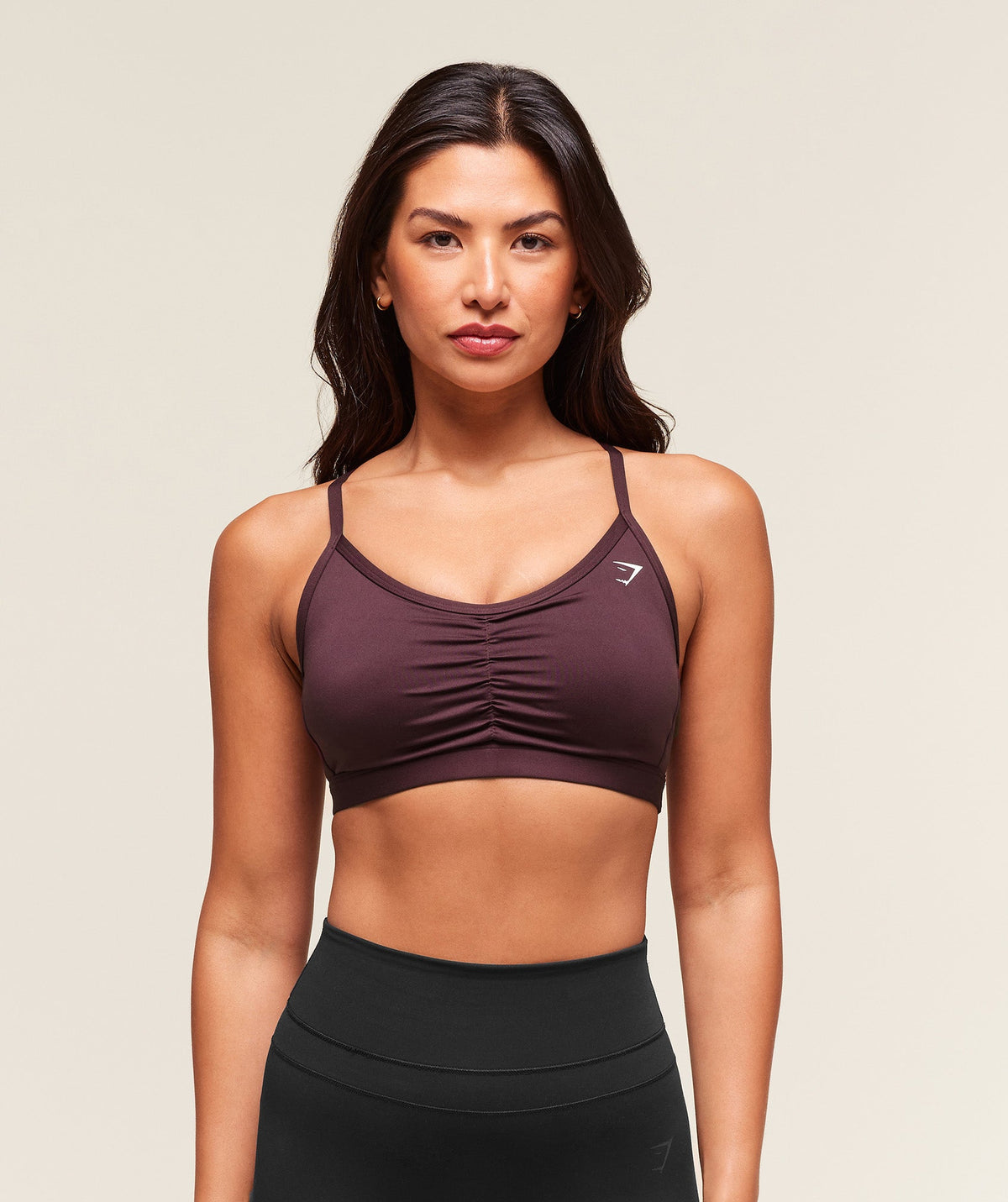 Ruched Sports Bra - Cherry Purple