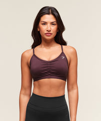 Ruched Sports Bra - Cherry Purple