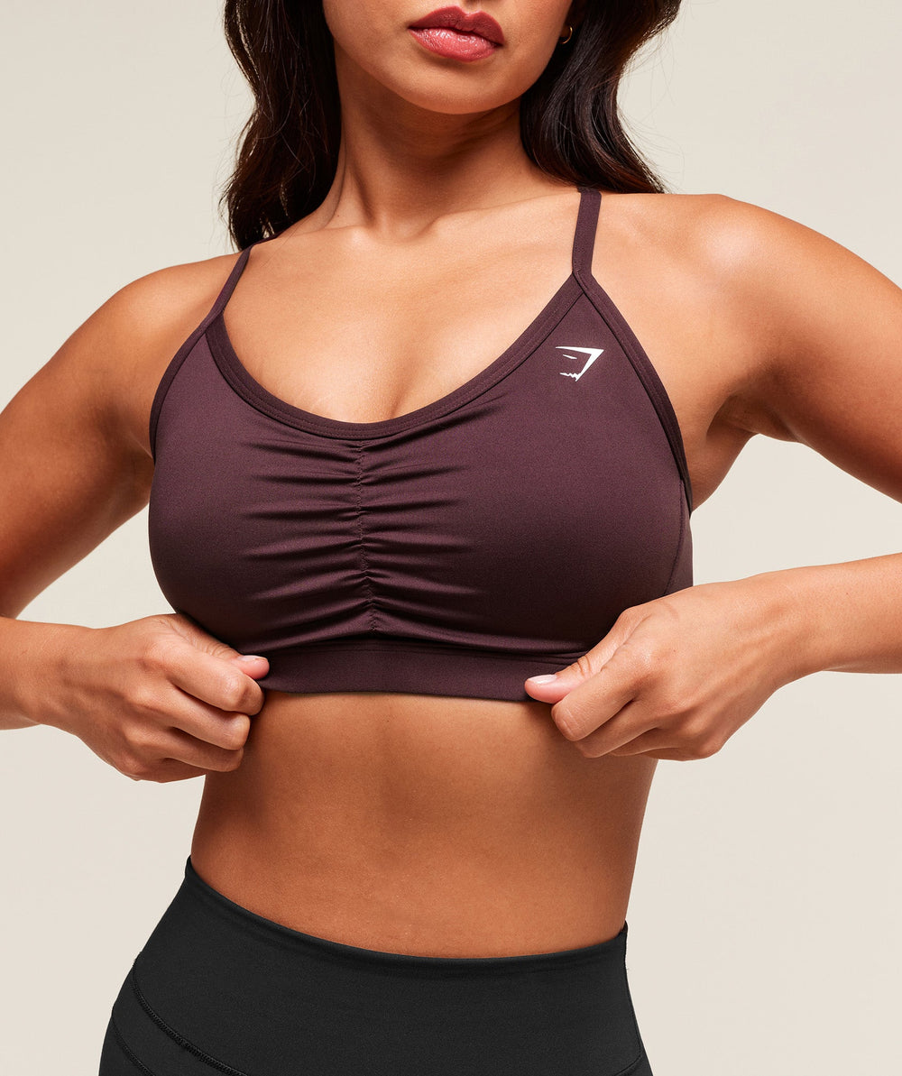 Ruched Sports Bra - Cherry Purple