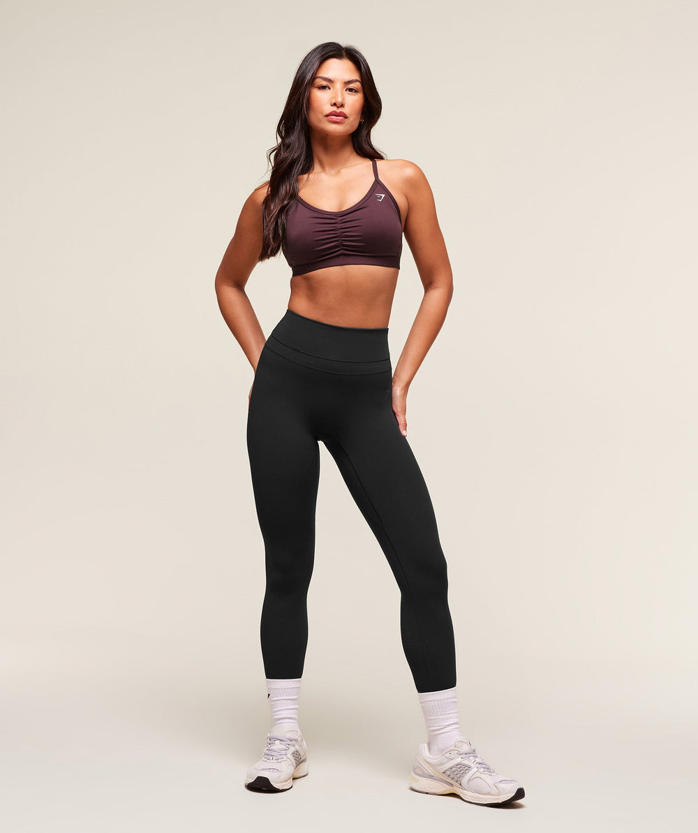 Ruched Sports Bra - Cherry Purple