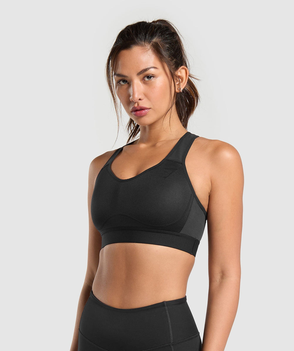 Lightweight High Support Sports Bra - Black