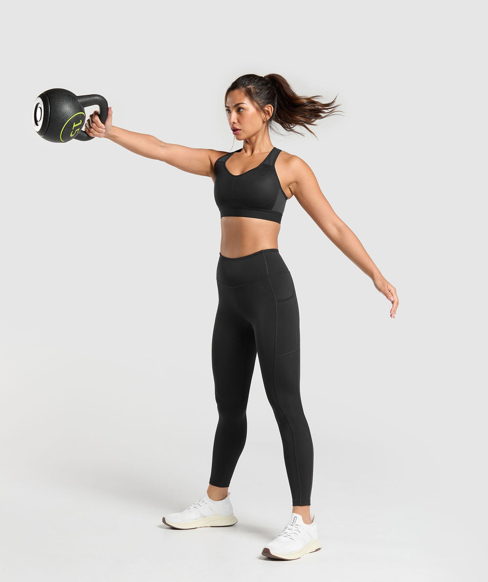 Lightweight High Support Sports Bra - Black