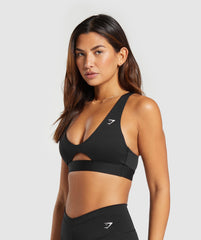 Peek A Boo Sports Bra - Black