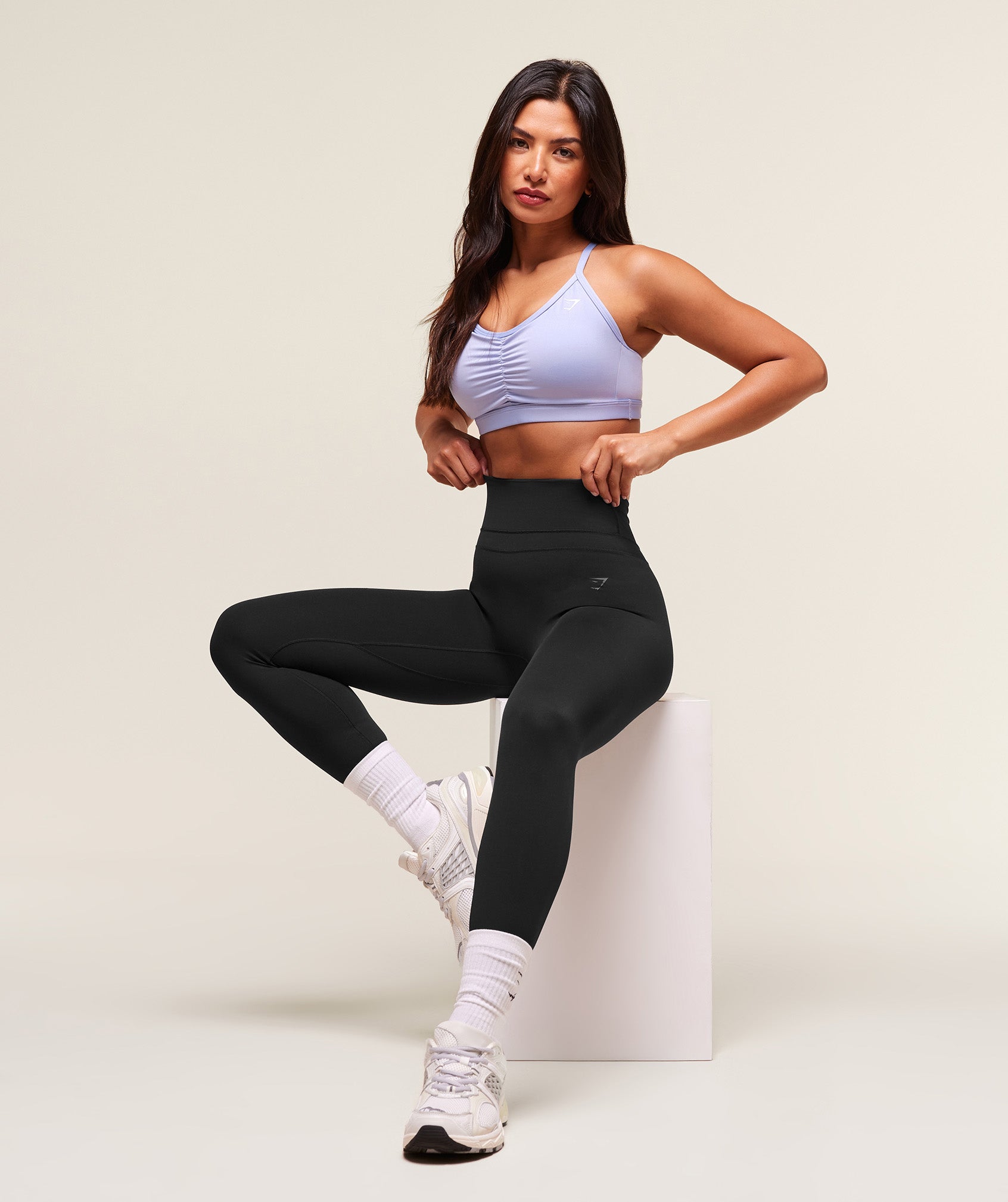 Ruched Sports Bra - Peri Blue