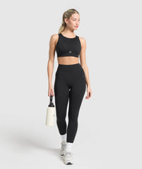 Mesh Back Sports Bra - Black