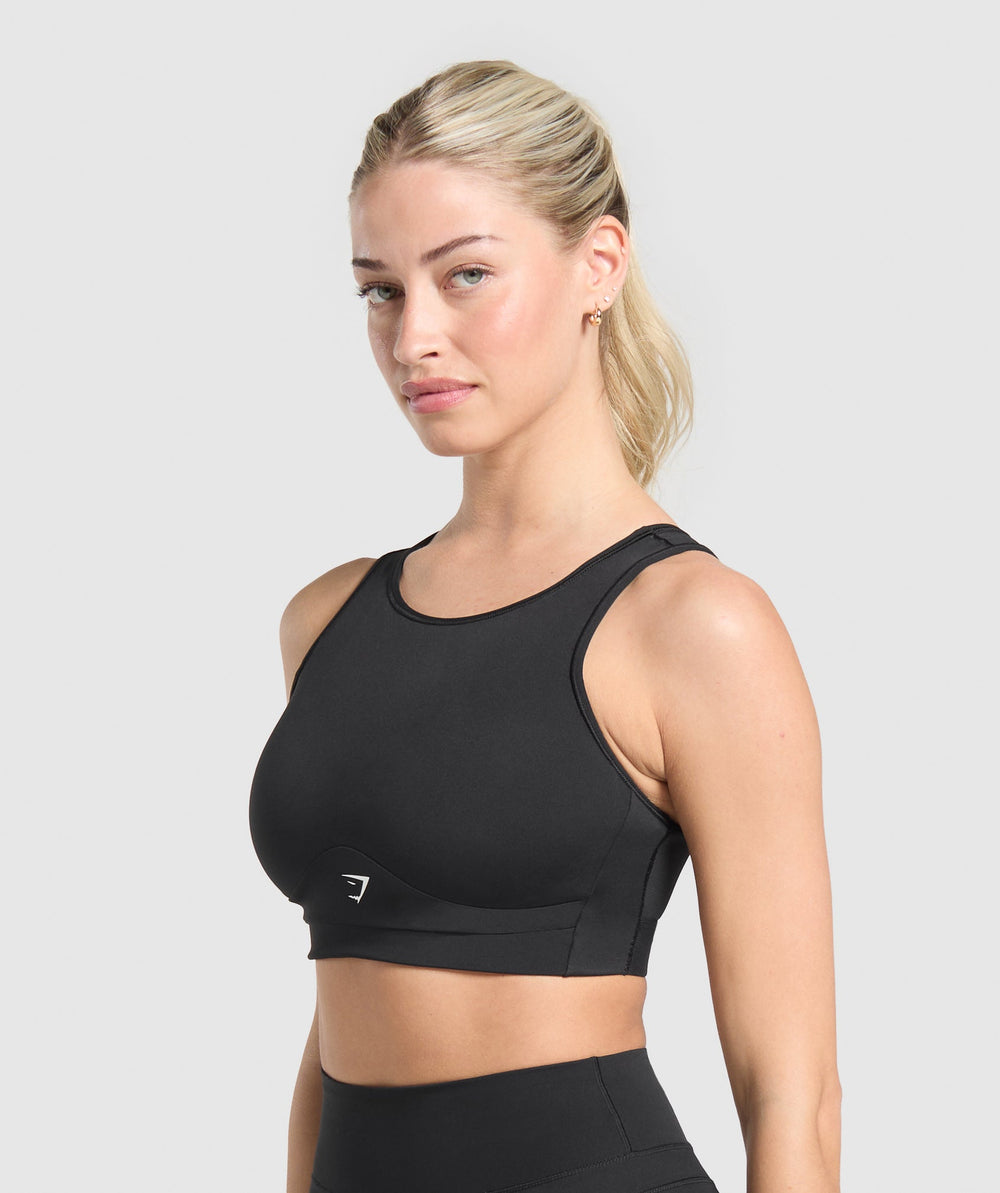 Mesh Back Sports Bra - Black
