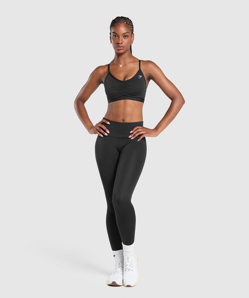 Ruched Sports Bra - Black