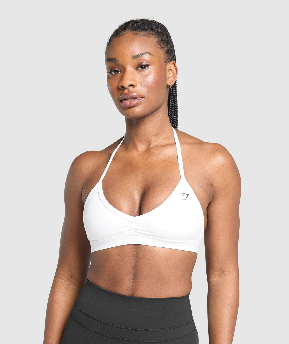 Minimal Halterneck Sports Bra - White