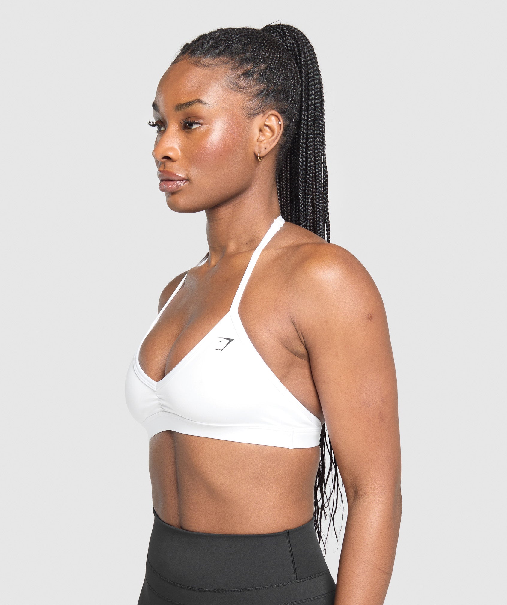 Minimal Halterneck Sports Bra - White