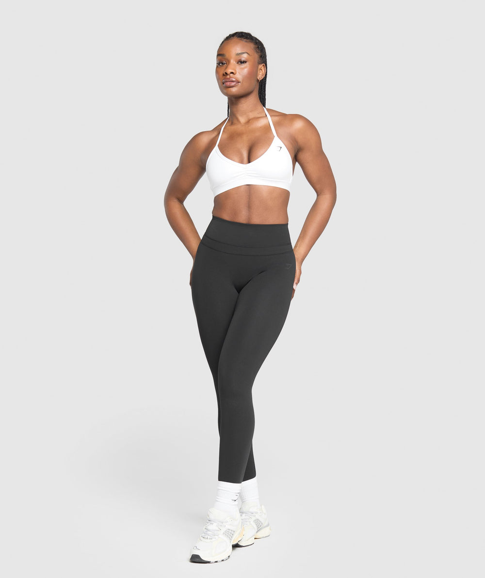 Minimal Halterneck Sports Bra - White
