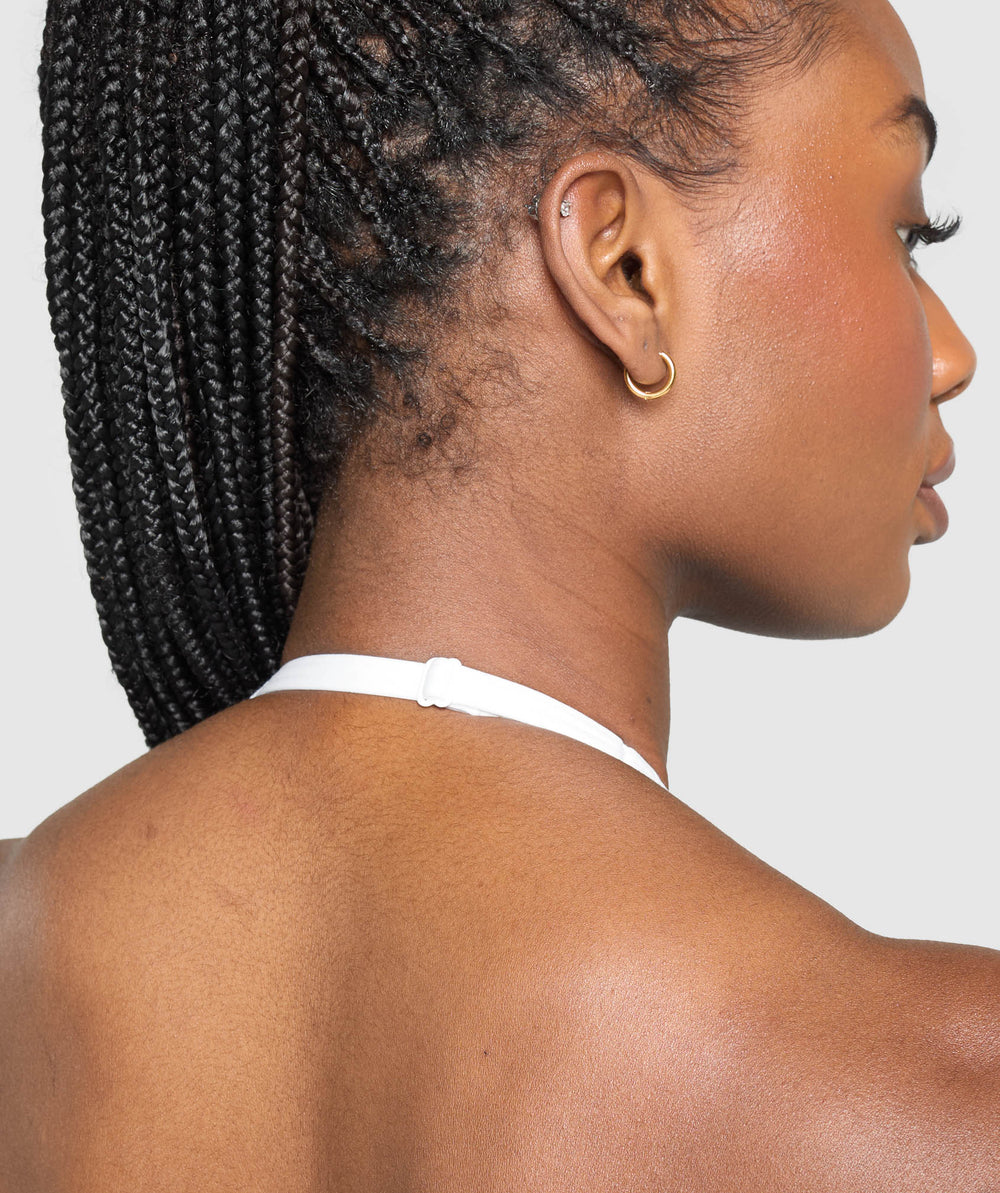 Minimal Halterneck Sports Bra - White