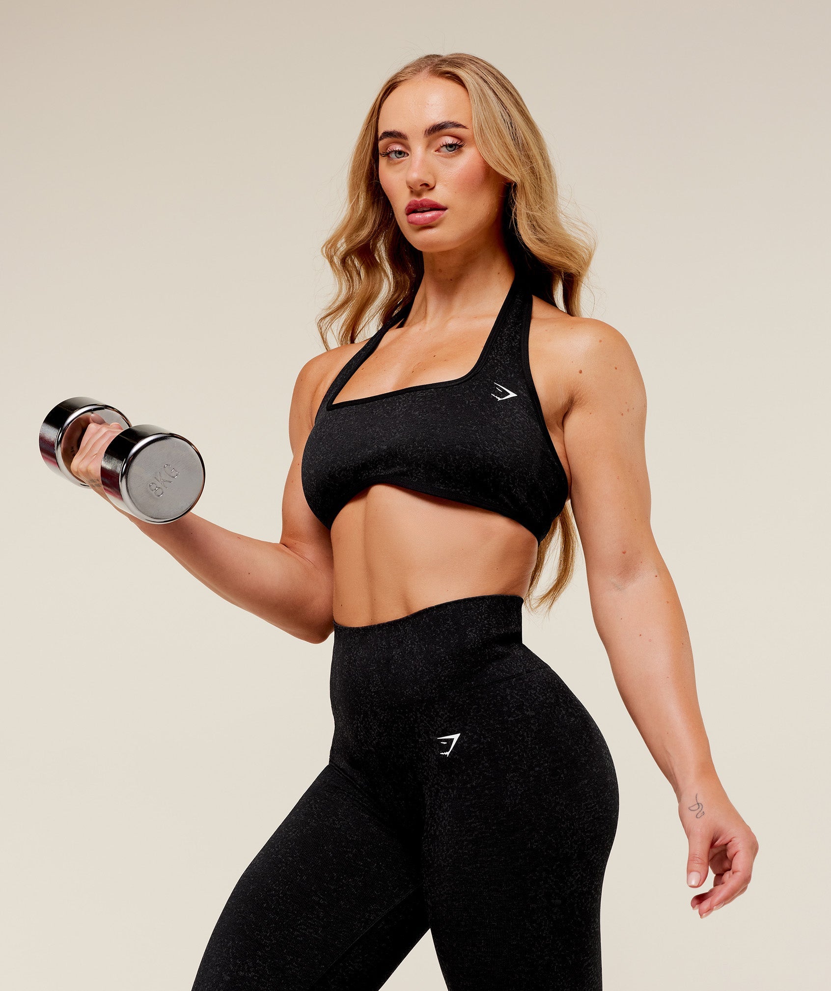 Adapt Fleck x Whitney Halterneck Sports Bra - Black