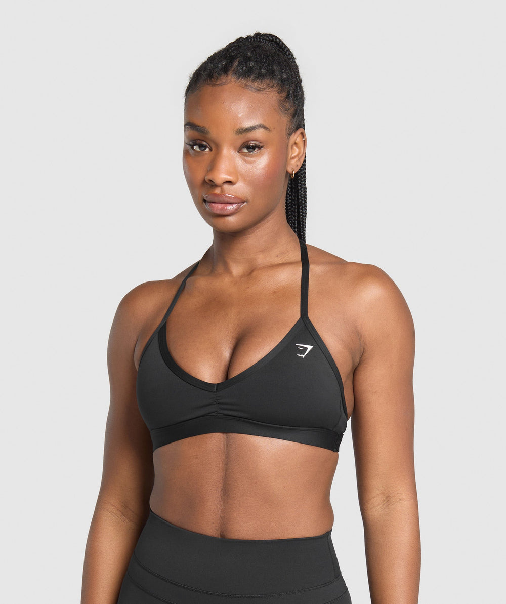 Minimal Halterneck Sports Bra - Black