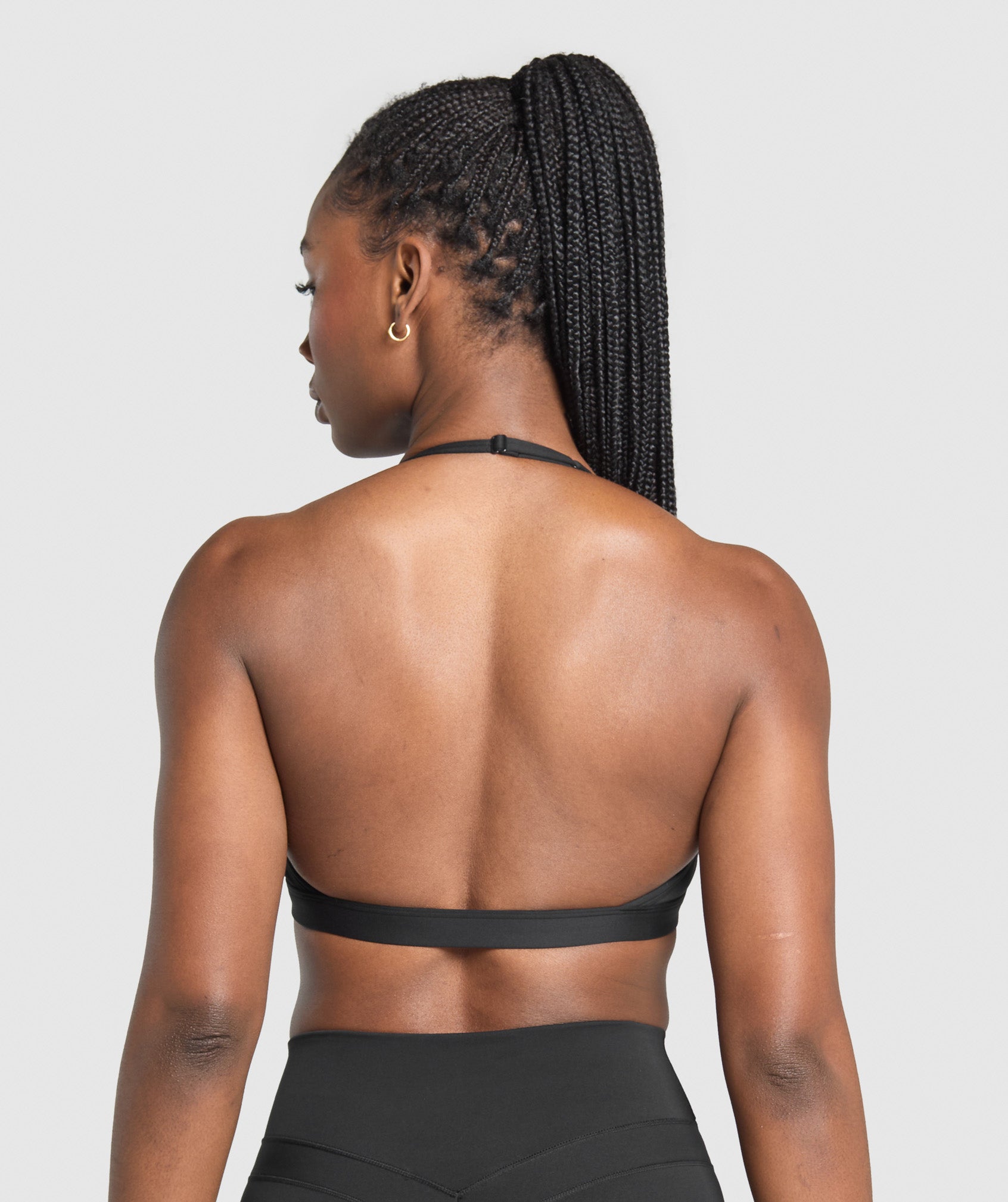 Minimal Halterneck Sports Bra - Black