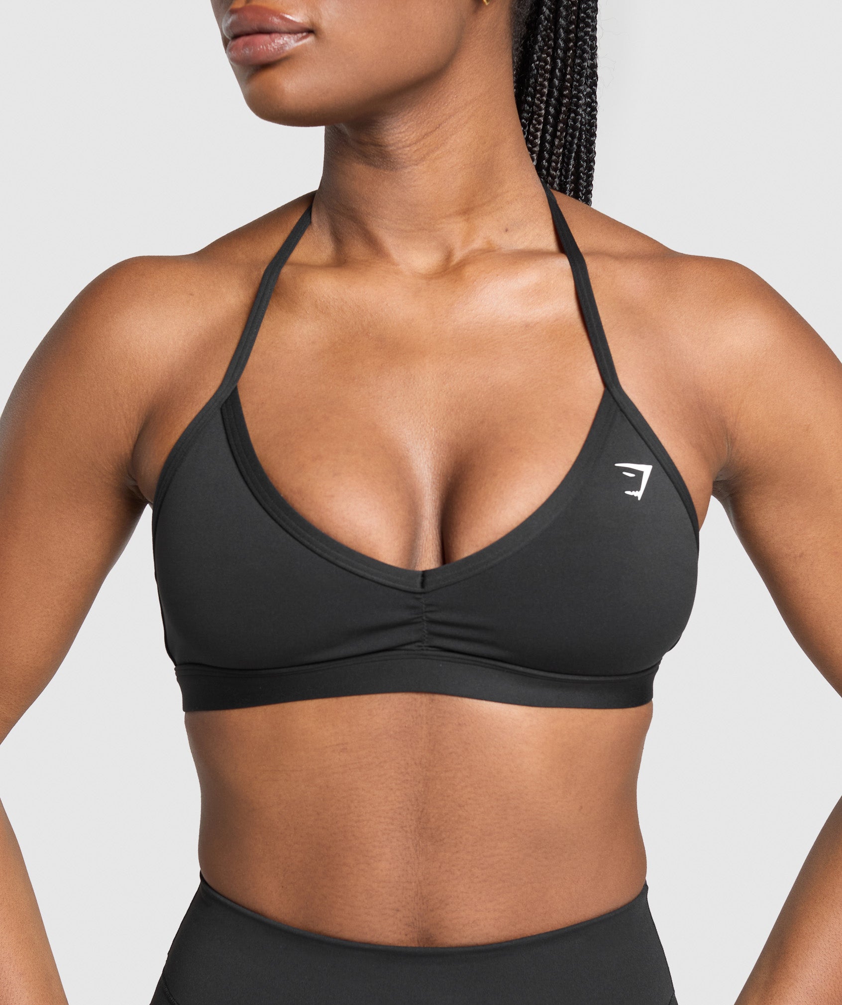Minimal Halterneck Sports Bra - Black