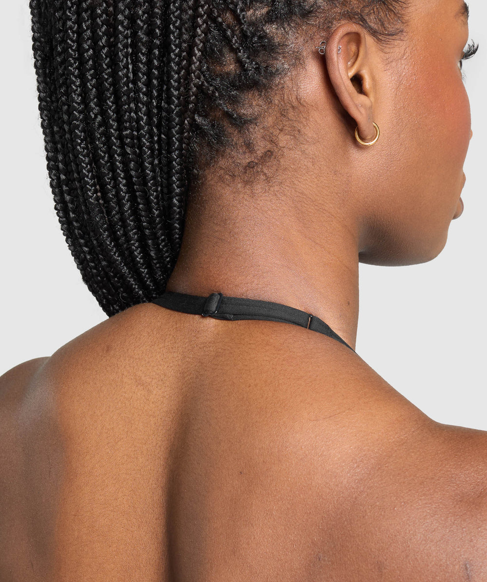 Minimal Halterneck Sports Bra - Black