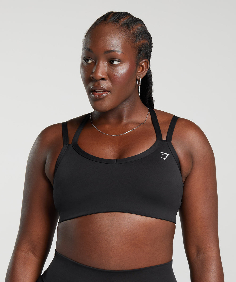 Strap Feature Sports Bra - Black
