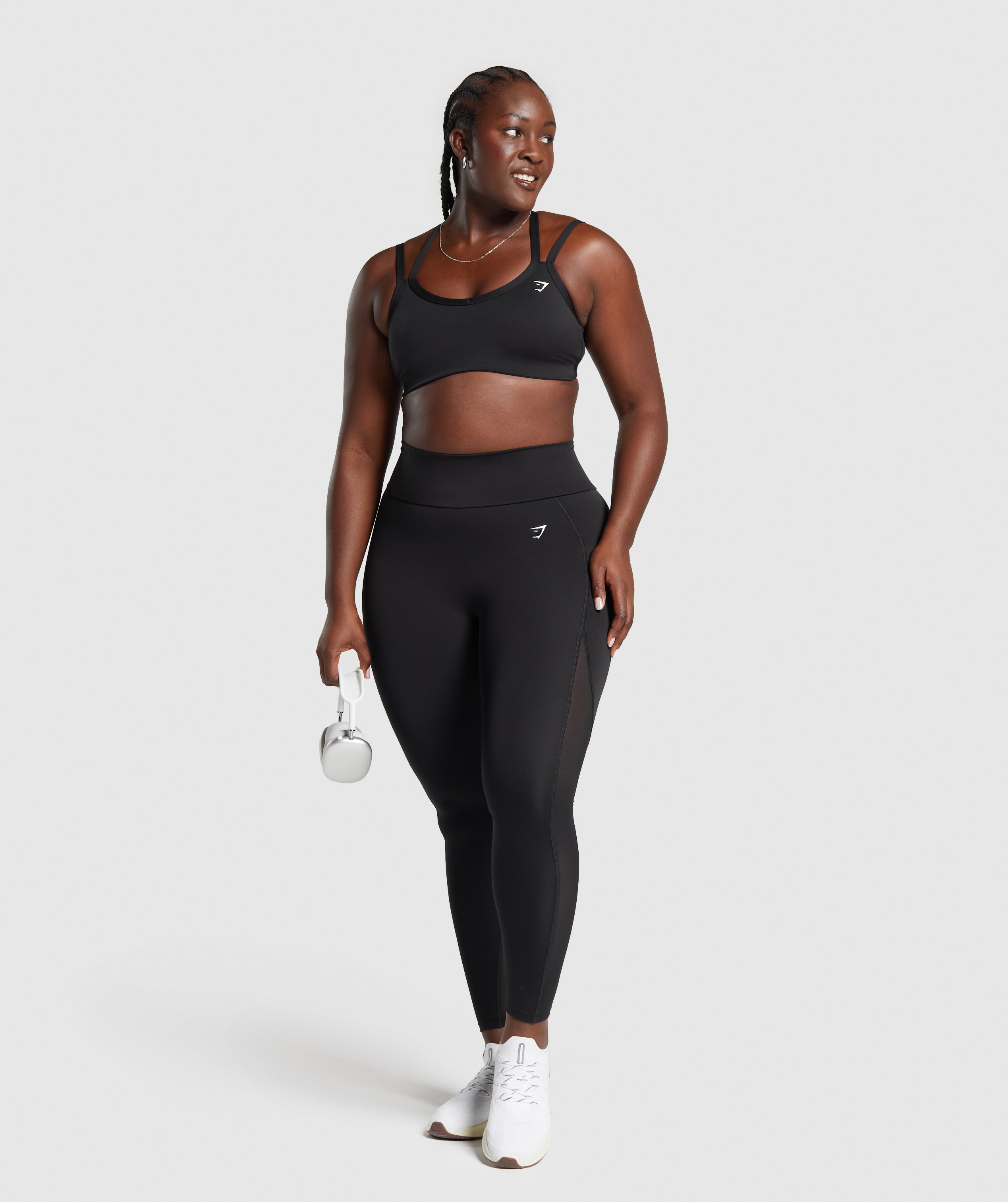 Strap Feature Sports Bra - Black
