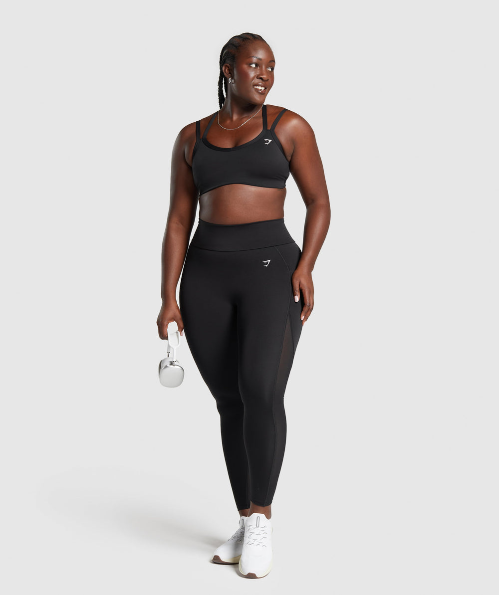 Strap Feature Sports Bra - Black