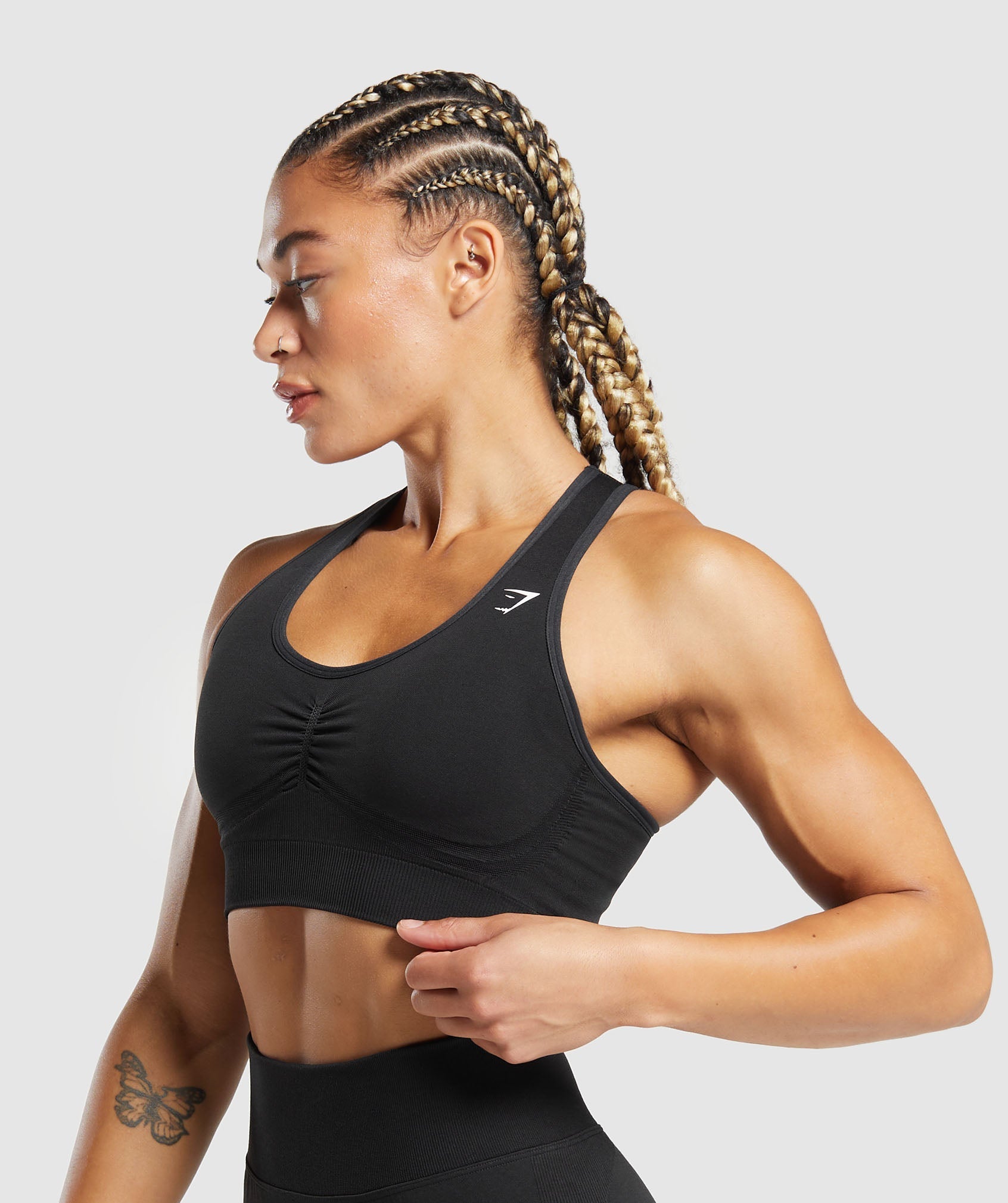 Lift Seamless Sports Bra - Black/Black Marl