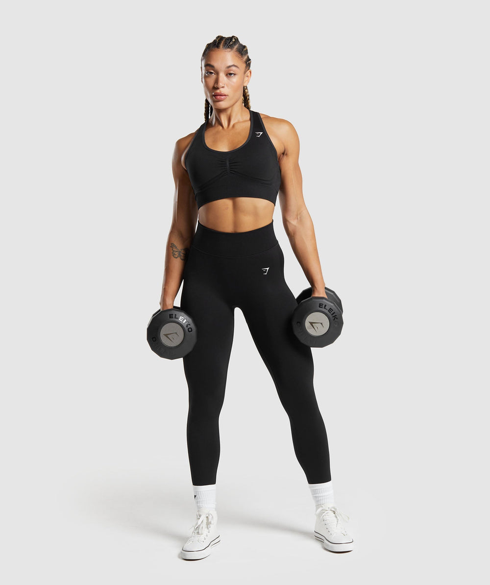 Lift Seamless Sports Bra - Black/Black Marl