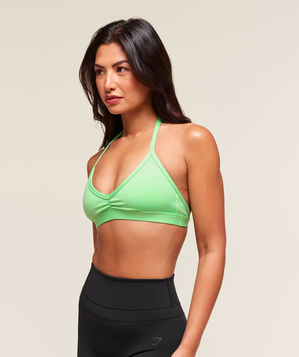 Light Support Minimal Halterneck Bra - Active Green