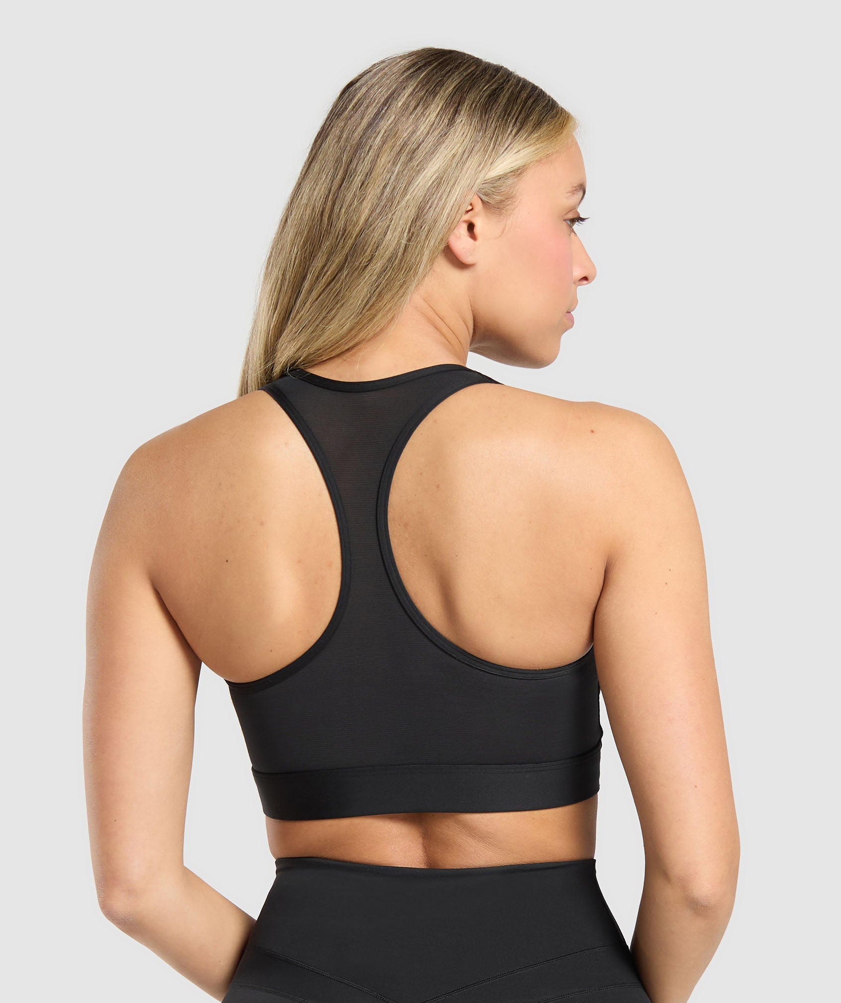 Square Neck Sports Bra - Black