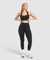 Square Neck Sports Bra - Black
