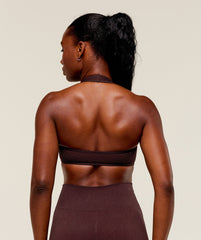 Adapt Fleck x Whitney Halterneck Sports Bra - Cherry Purple/Rich Maroon
