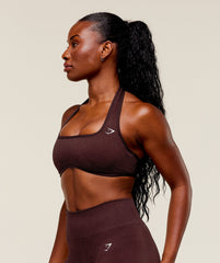 Adapt Fleck x Whitney Halterneck Sports Bra - Cherry Purple/Rich Maroon