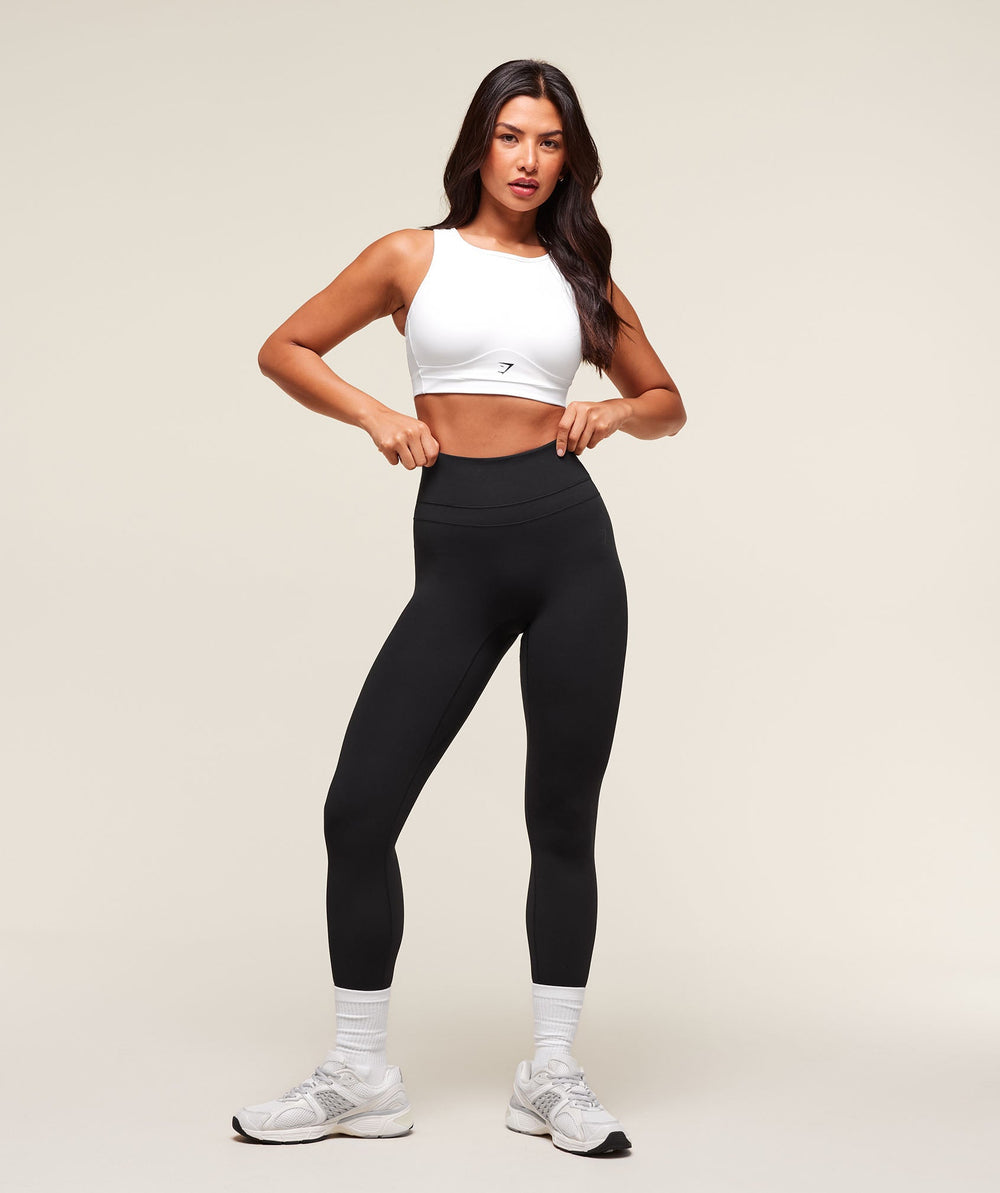 Mesh Back Sports Bra - White