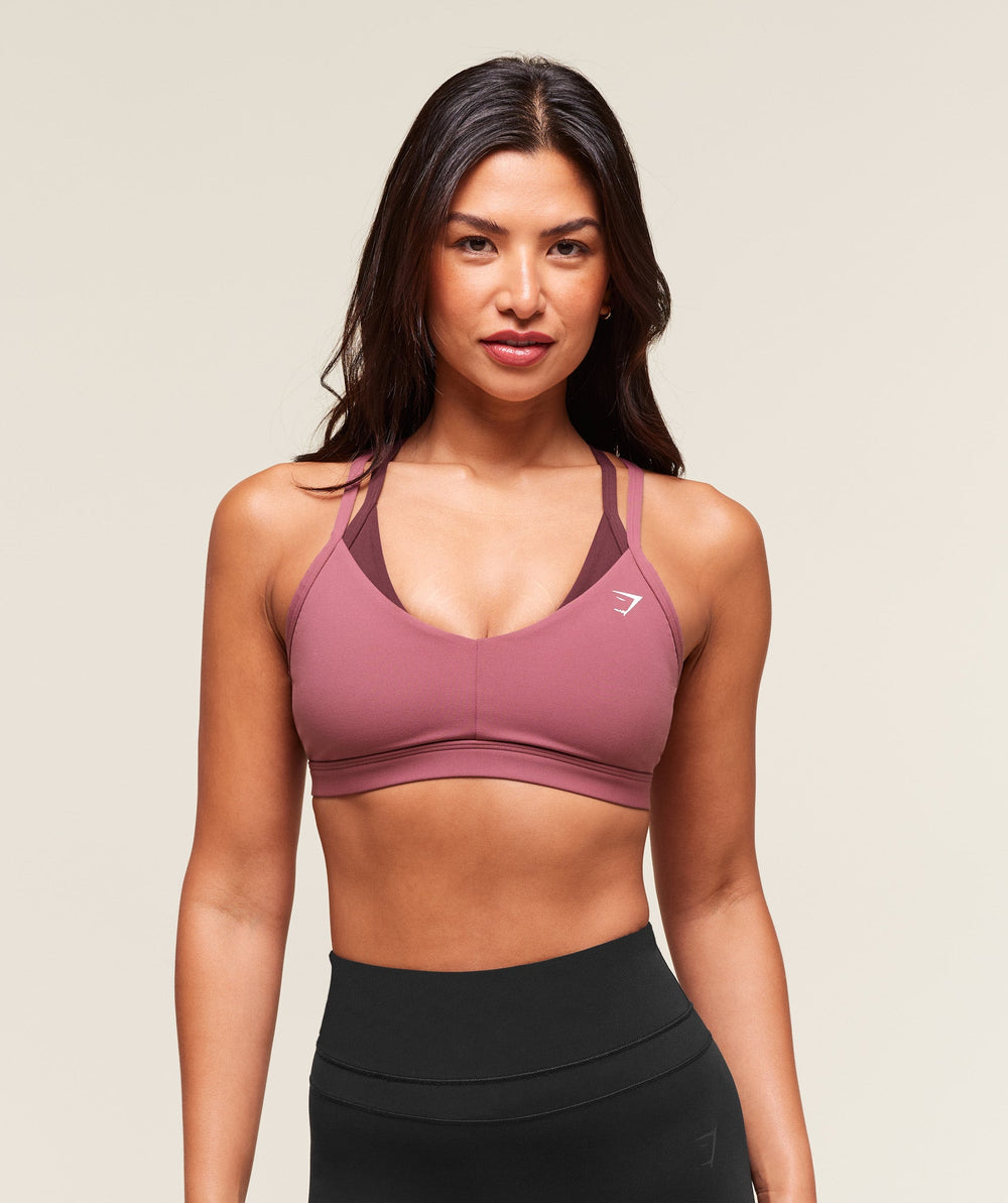 Double Up Sports Bra - Reset Pink/Rich Maroon