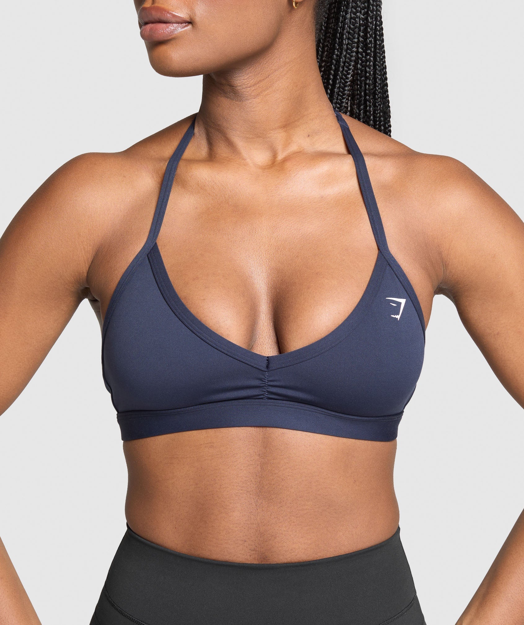 Minimal Halterneck Sports Bra - Heavy Blue