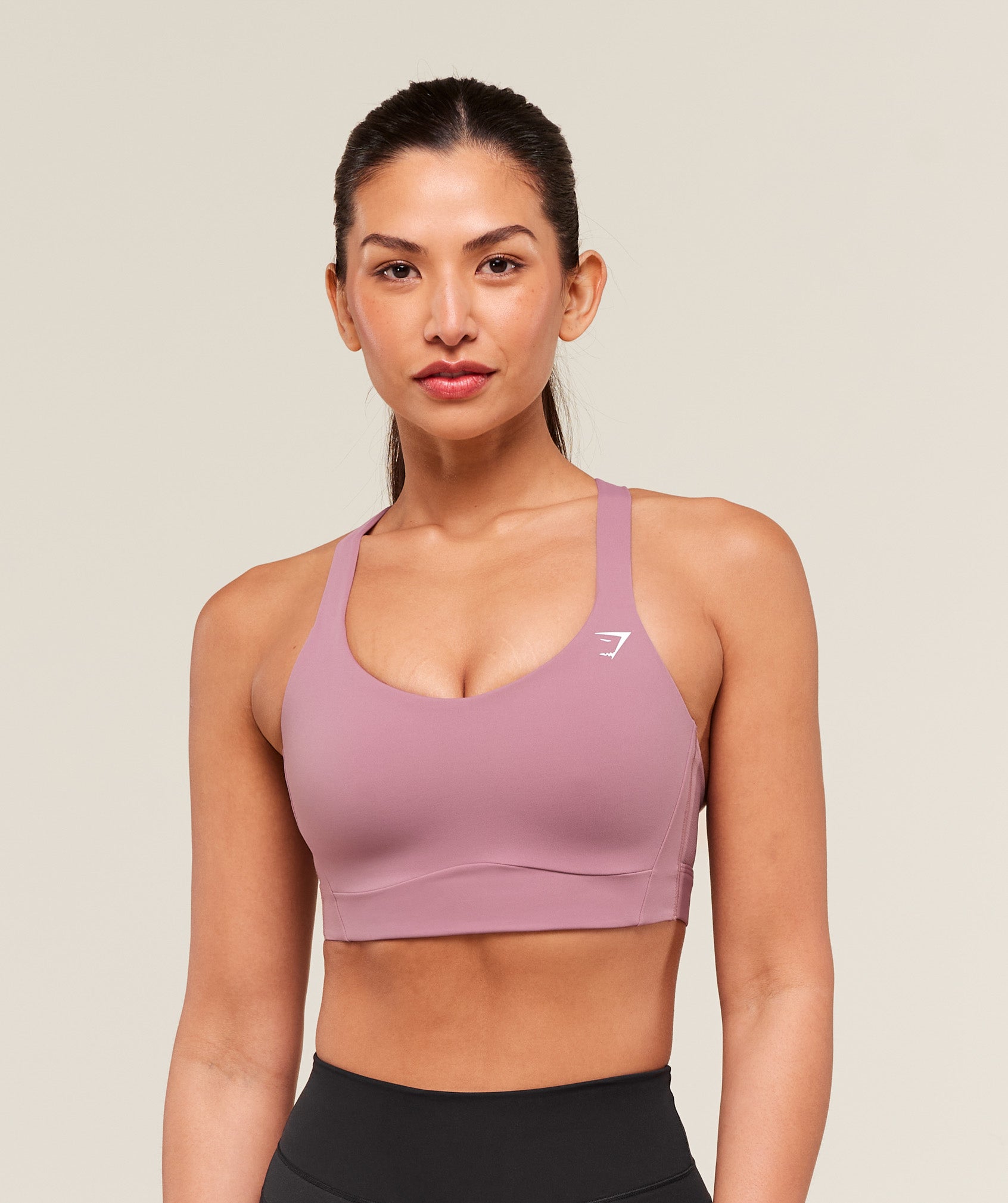Crossover Strap High Support Sports Bra - Calm Pink