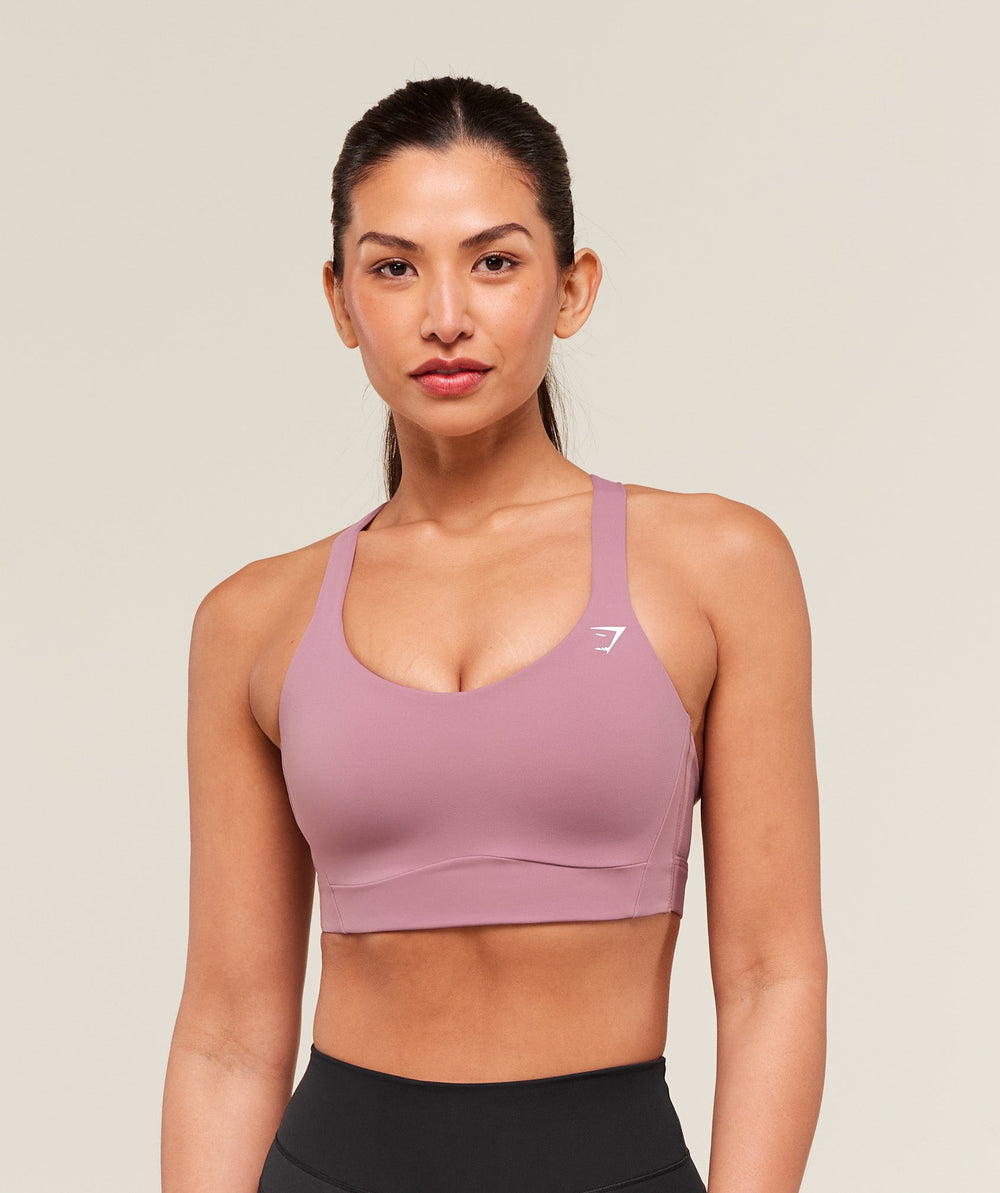 Crossover Strap High Support Sports Bra - Calm Pink