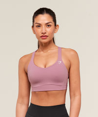 Crossover Strap High Support Sports Bra - Calm Pink