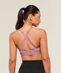 Crossover Strap High Support Sports Bra - Calm Pink