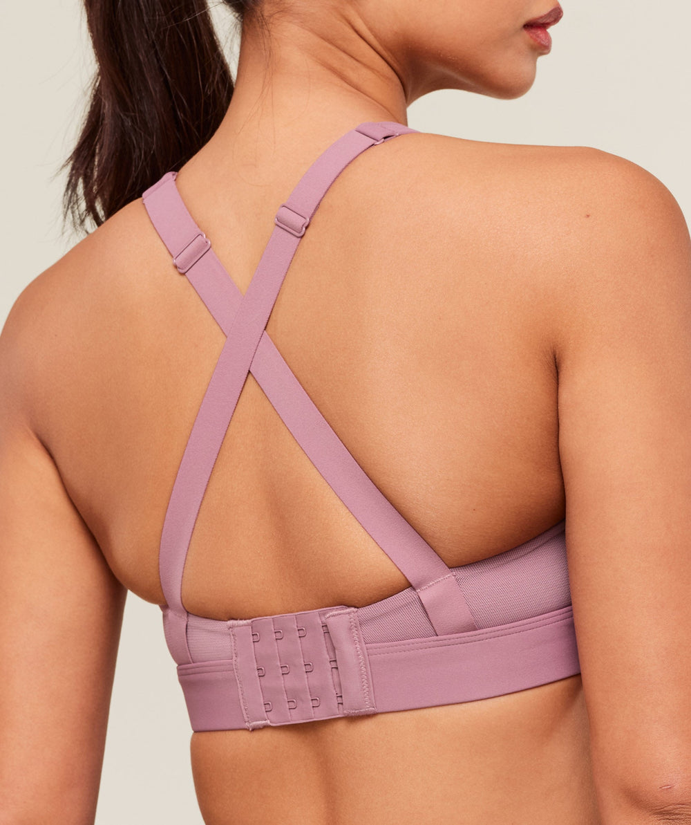 Crossover Strap High Support Sports Bra - Calm Pink