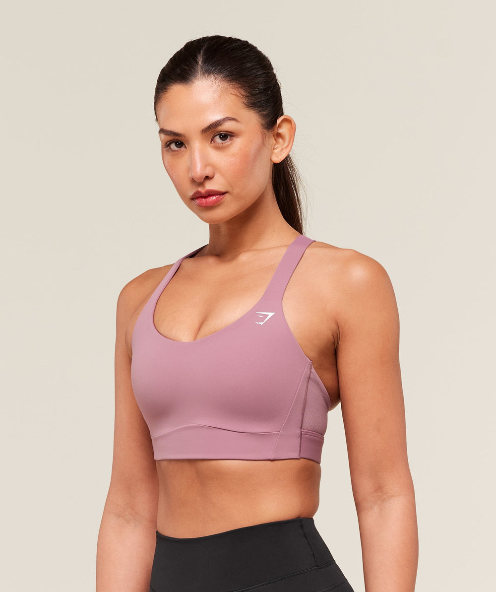 Crossover Strap High Support Sports Bra - Calm Pink