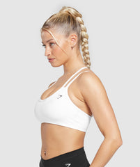 Strap Feature Sports Bra - White