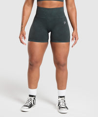 Gains Seamless Washed Shorts - Black