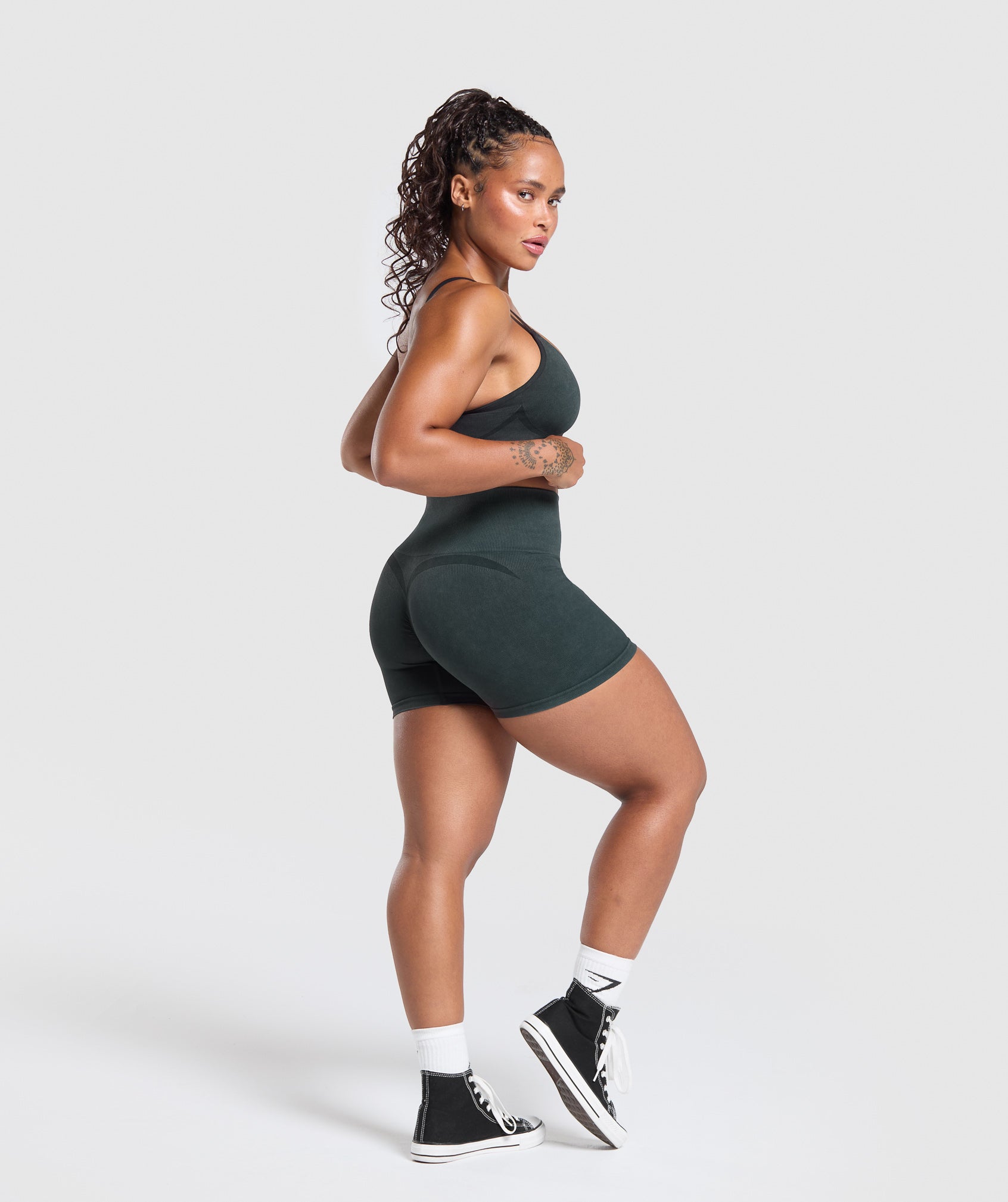 Gains Seamless Washed Shorts - Black