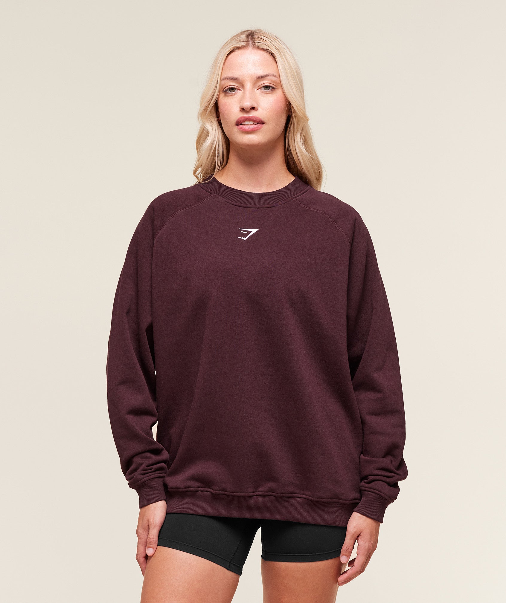 Training Oversized Fleece Sweatshirt - Cherry Purple