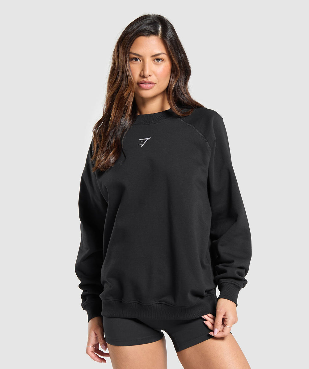 Training Oversized Fleece Sweatshirt - Black