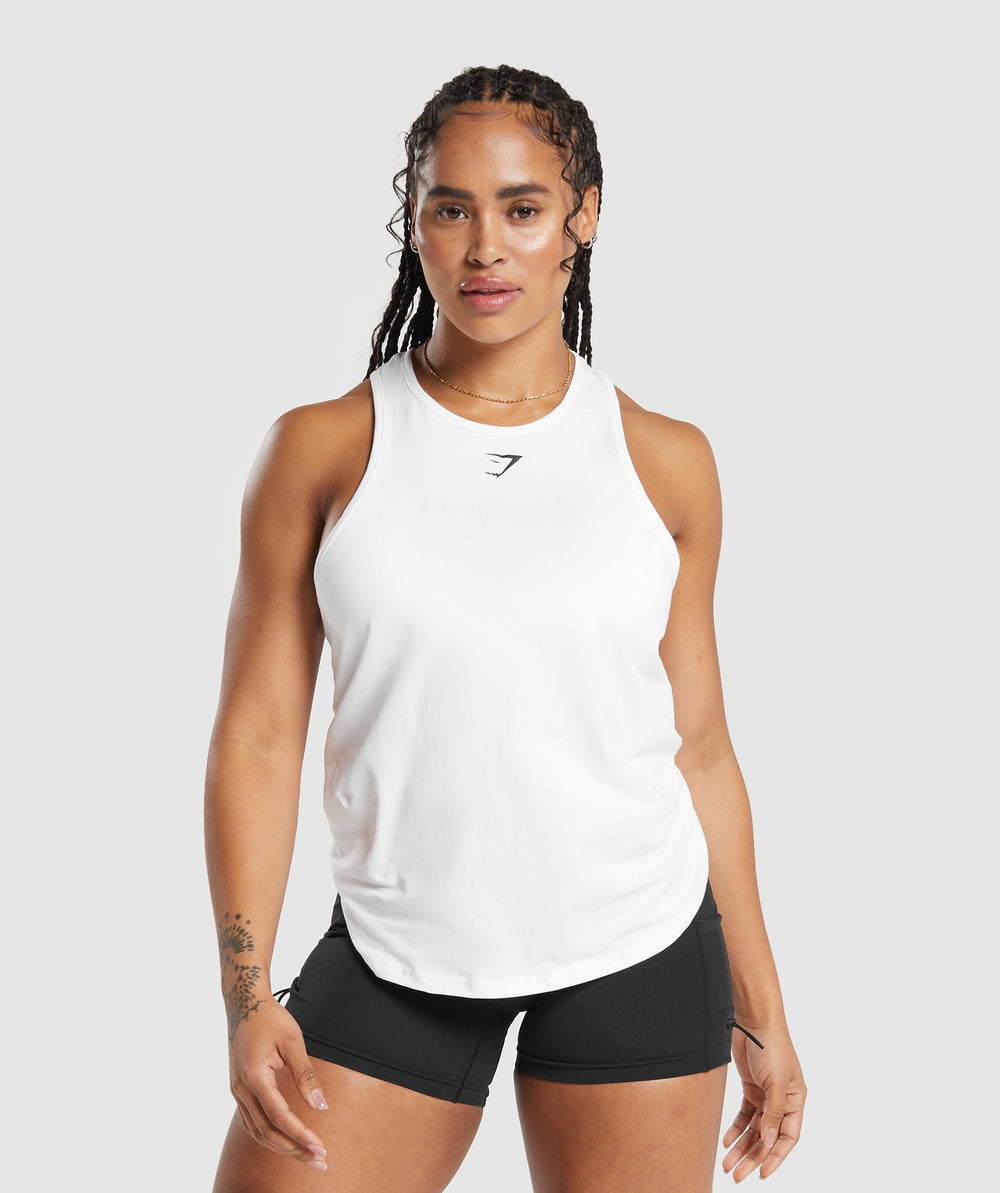 Training Cotton Tank - White