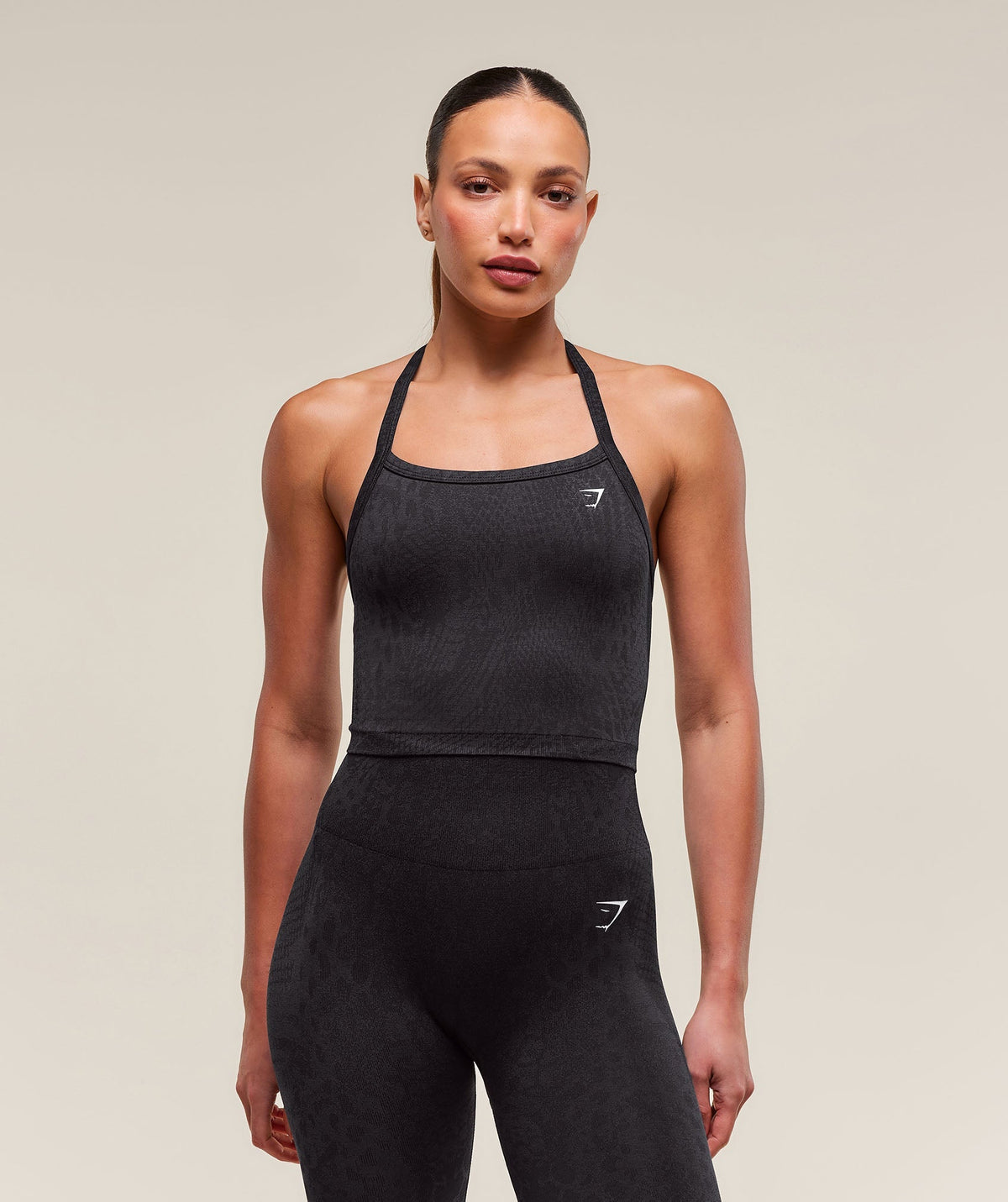 Adapt X Whitney Animal Seamless Midi Tank - Black/Asphalt Grey