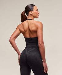 Adapt X Whitney Animal Seamless Midi Tank - Black/Asphalt Grey