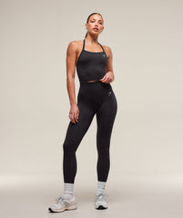 Adapt X Whitney Animal Seamless Midi Tank - Black/Asphalt Grey