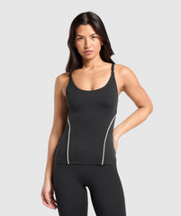 Contour Stitch Tank with Shelf - Black