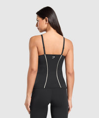 Contour Stitch Tank with Shelf - Black